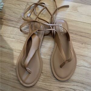SILENT D TIE-UP THONG SANDALS
